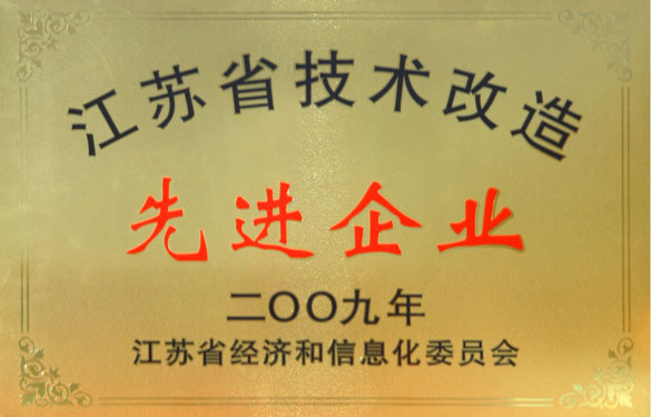 和记娱乐获“2009年江苏省手艺刷新先进企业”称呼